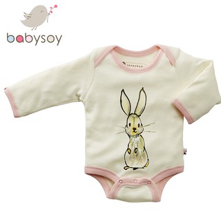 美國[Babysoy] Janey Baby有機棉長袖包屁衣606-兔子