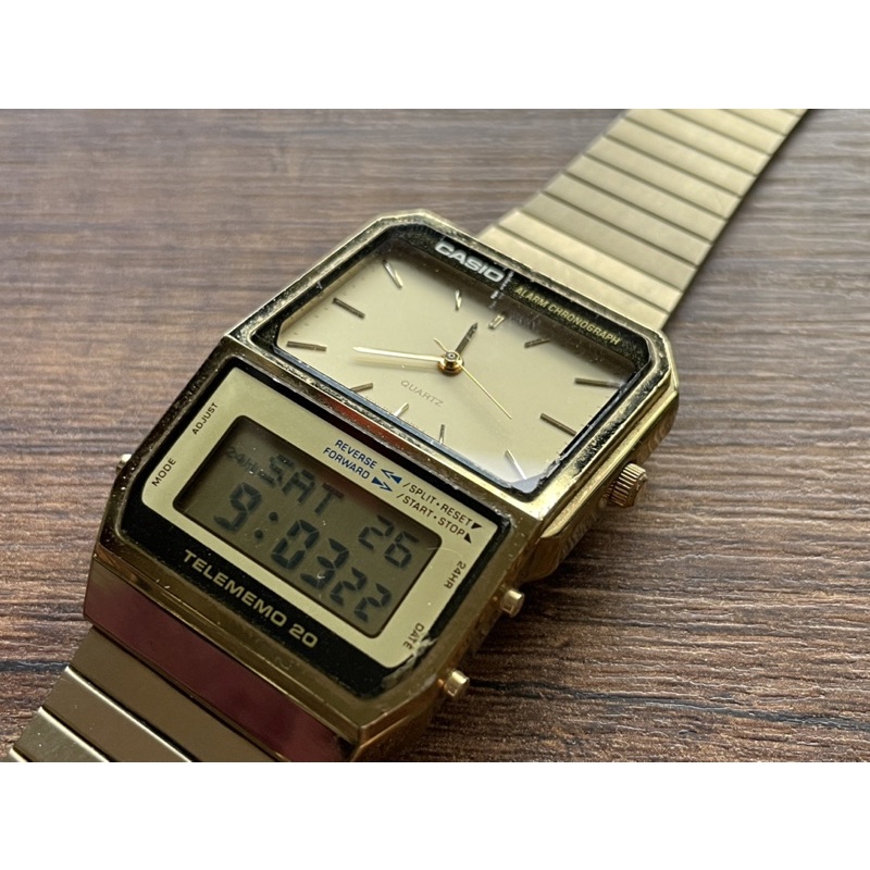 已售出，歡迎私訊預訂）CASIO ® | 1980's AB-200-Databank /老電子錶/卡西歐/雙錶面| 蝦皮購物