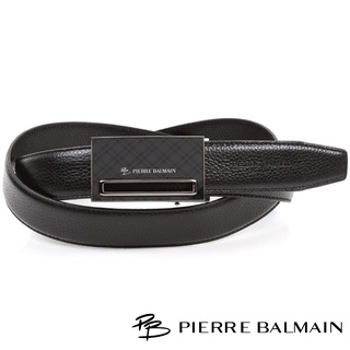 【PB皮爾帕門】時尚經典紳士頭層牛皮自動扣皮帶A57P71007F黑色