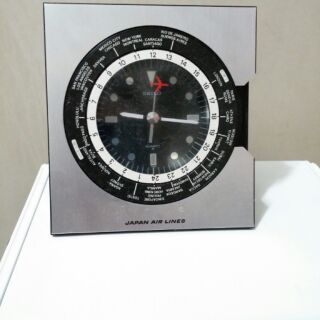 Seiko 精工牌 桌立鐘 世界時間鐘 航空公司logo