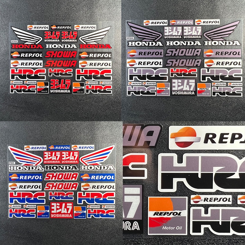 HONDA 本田 HRC YOSHIMURA REPSOL 反光摩托車越野摩托車貼花配件裝飾防水通用貼紙