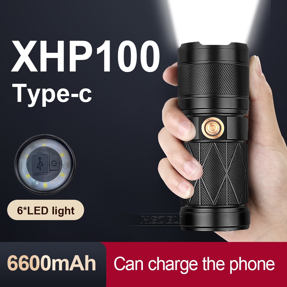 90000LM Xhp100 Led手電筒強力可充電USB戰術手電Xhp90手電筒Xhp70 Xhp50燈