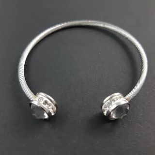 (清倉價)鈦鋼 不鏽鋼手環 雙頭相鑽 時尚造型 流行鋼飾