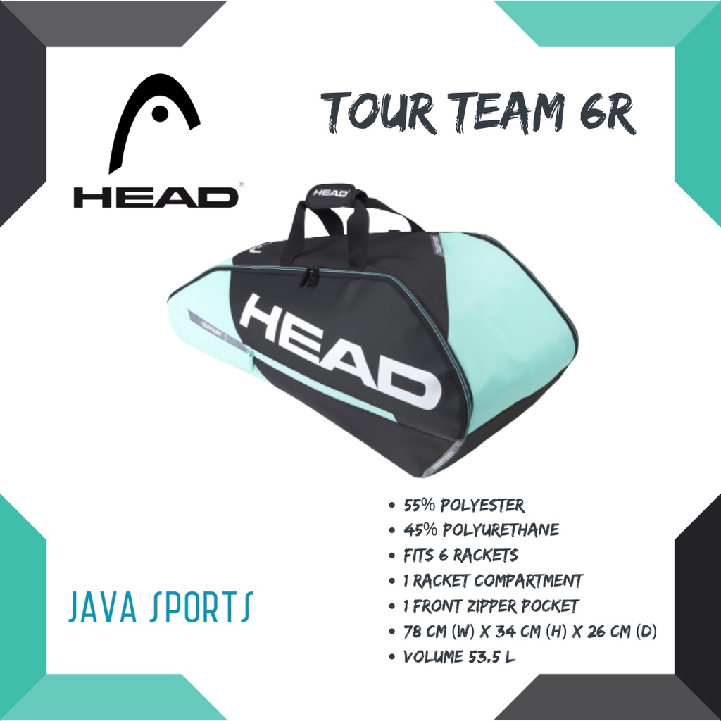 Head Tour Team 6R BOOM 黑色薄荷網球包