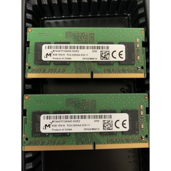 美光micron DDR 4 8G 3200記憶體x2