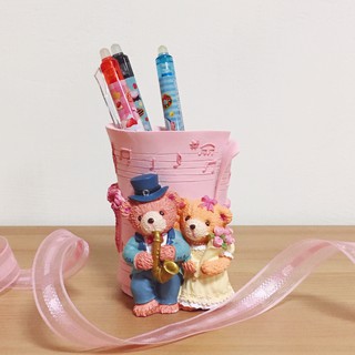 【臺現貨速出】情侶熊樂譜筆筒 ins 甜美風 婚禮佈置 兒童房佈置 居家裝潢 婚禮小物 情人節 禮物