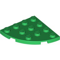 磚家 LEGO 樂高 綠色 plate Round Corner 4x4 弧形 轉角薄板 30565
