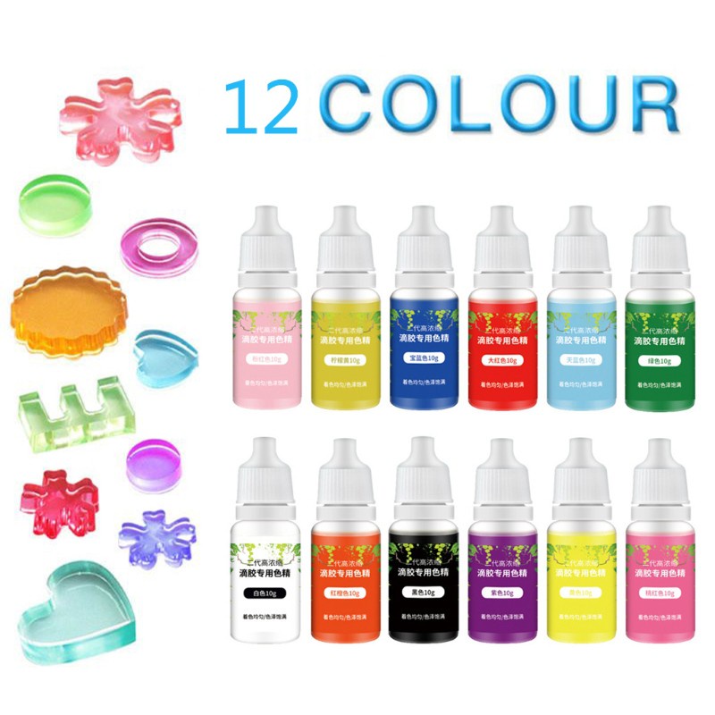 Aoto* 12色環氧樹脂顏料套件透明環氧樹脂UV樹脂著色染料