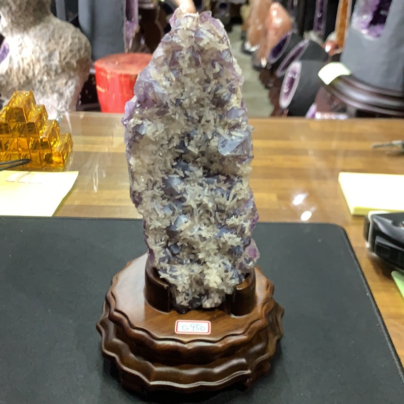 煥然晶品社 巴西水晶洞 水晶洞 原皮 方解石花