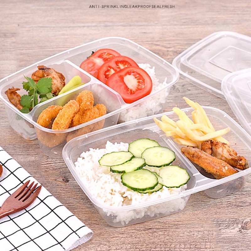 廚房大師-（買10送1）分格耐熱食品級PP微波保鮮餐盒 保鮮盒 便當盒 打飯盒 蛋糕盒 微波盒 水果盒 食品盒 食品容器