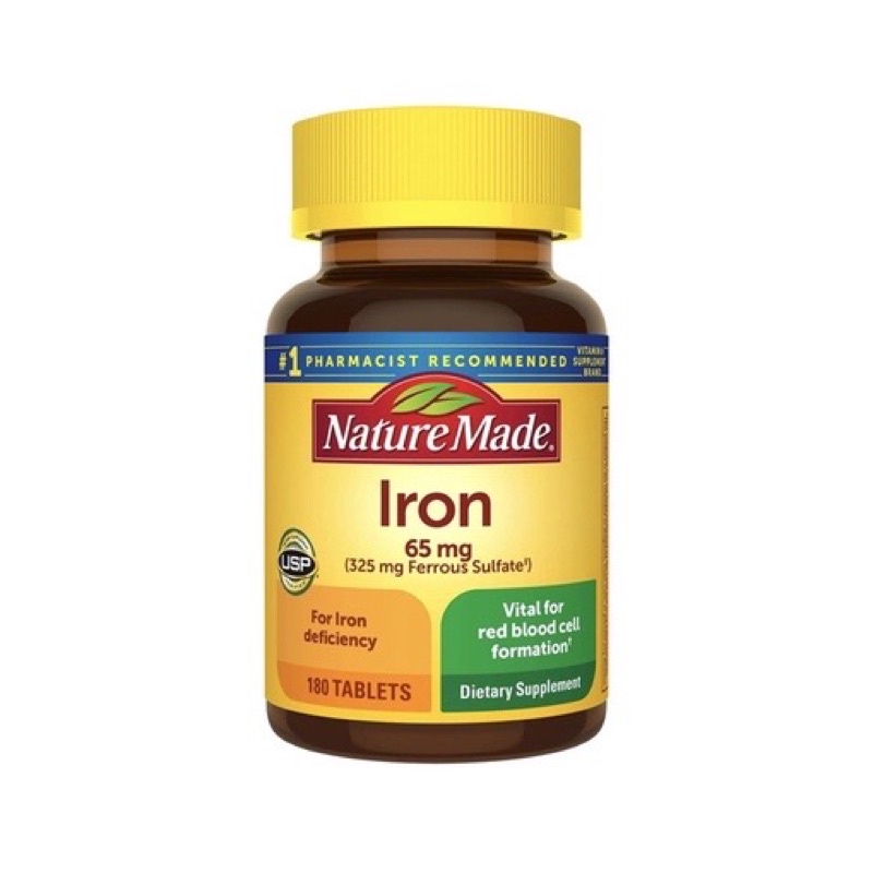 Nature Made Iron 萊萃美鐵劑 65mg 180錠