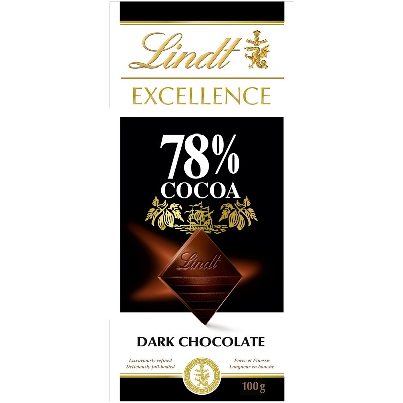 瑞士蓮 極醇系列78%黑巧克力片 100g【家樂福】