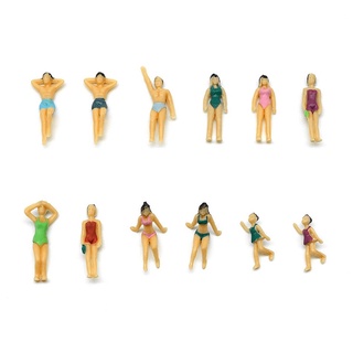 微型游泳人物彩繪 人物模型 1:75 比例 沙盤微製作人物佈局