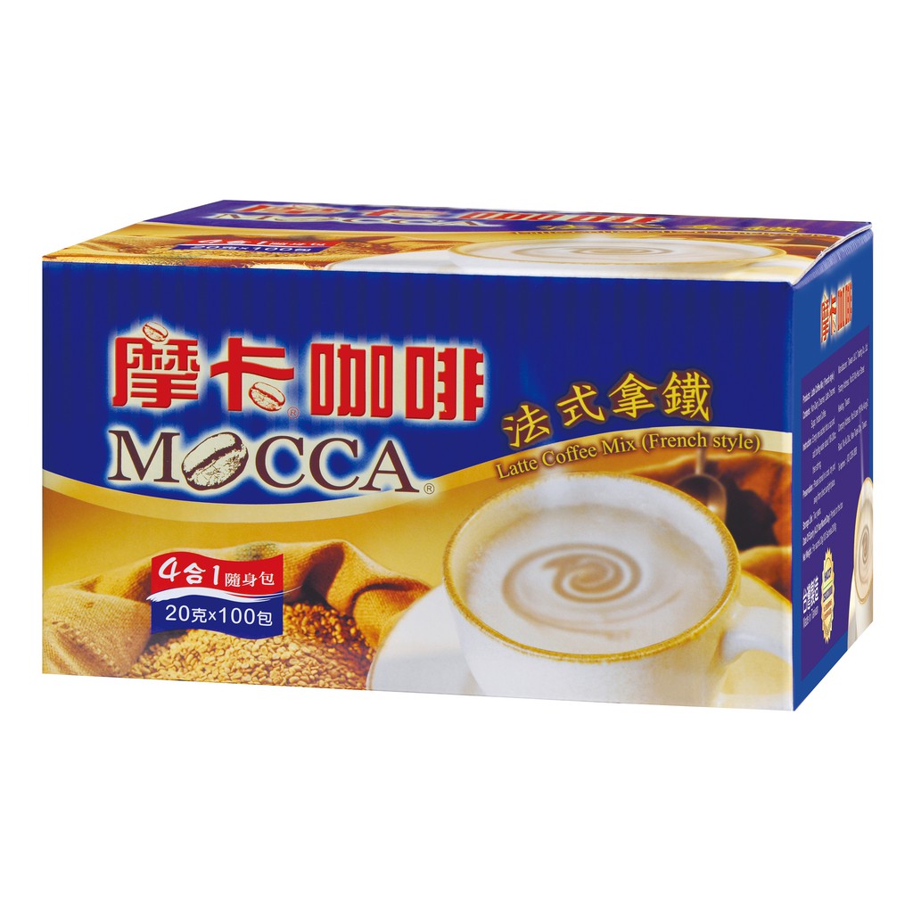 [摩卡咖啡 MOCCA] 法式拿鐵四合一隨身包(20公克/100包)