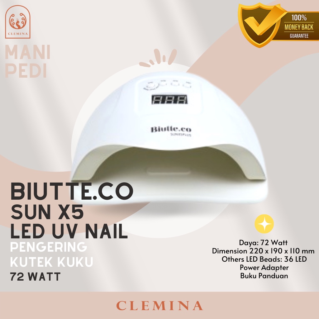 Biutte.co 指甲油烘乾機 SUN X5 Plus LED UV 指甲烘乾機 72W