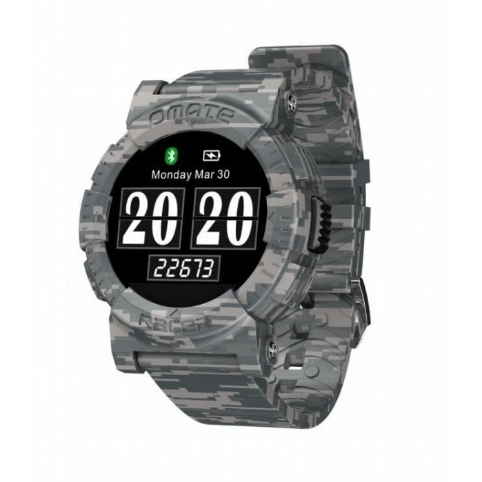 💗 台灣米樂【9.9新 OMATE智慧手錶】RACER 迷彩灰（1.22吋、藍牙、防水防塵、計步器、鬧鐘）量大可議價 💗