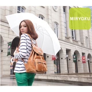 【二手】MIRYOKU-經典復古皮革系列/個性風束口大容量經典後背包