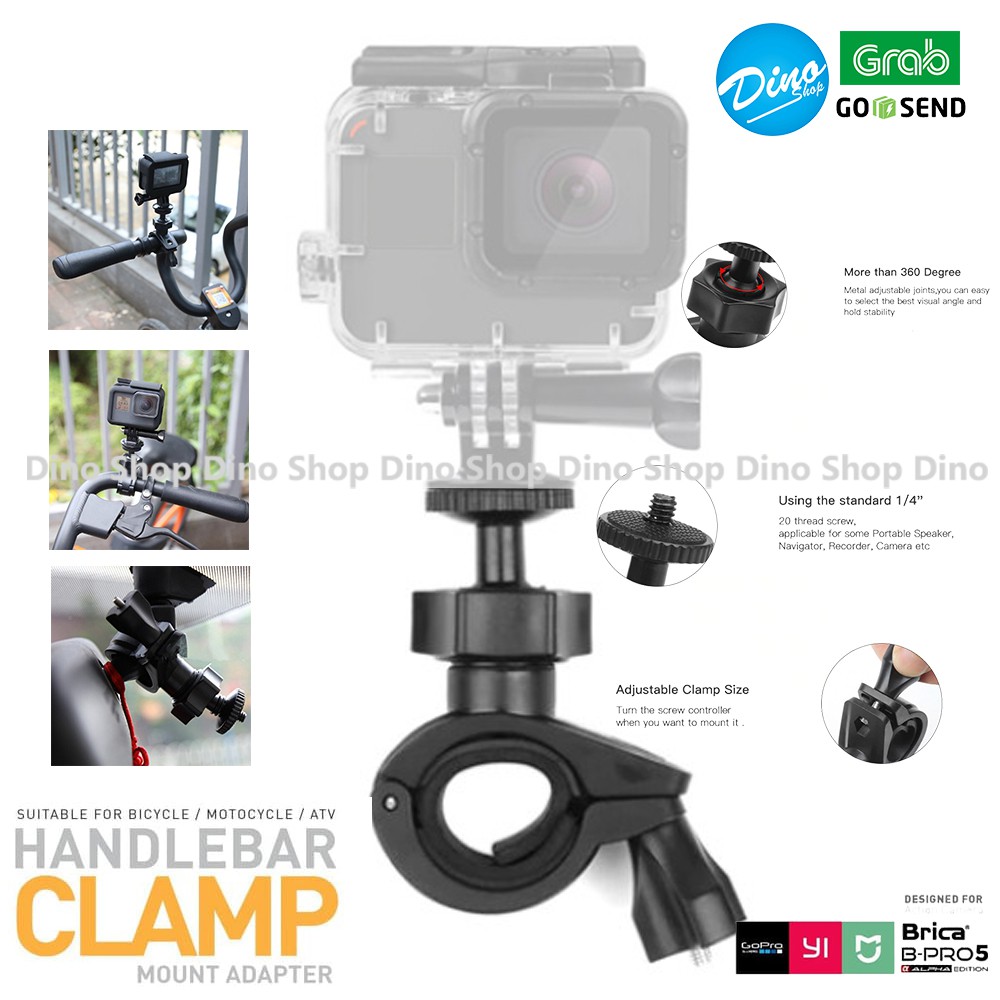 XIAOMI 適用於小米 Yi GoPro Brica 的夾式自行車支架 360 三腳架自行車適配器