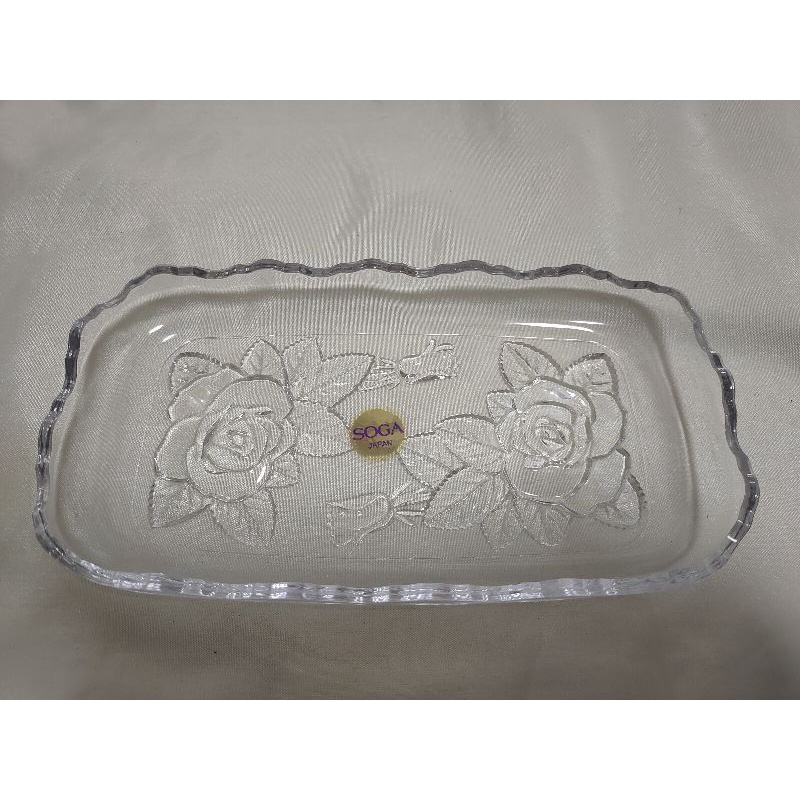 ❤️SOGA 日本水晶玻璃盤❤️ 波浪造型 置物盤 水果盤 飾品盤