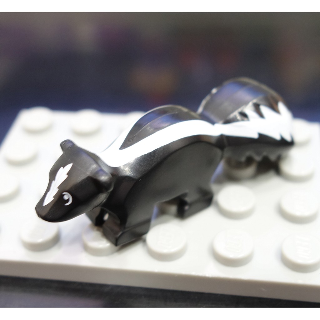 樂高 Lego 黑色 臭鼬 動物 白色 24066pb01 60217 60176 71011 Skunk Black