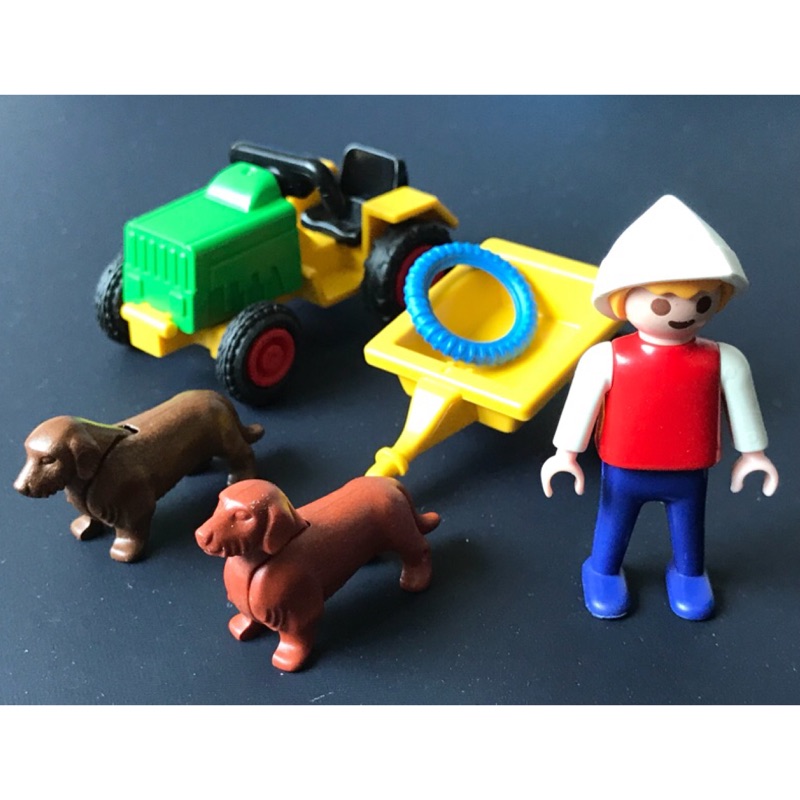 [1992年老品］Playmobil 3715 拖拉機與狗狗