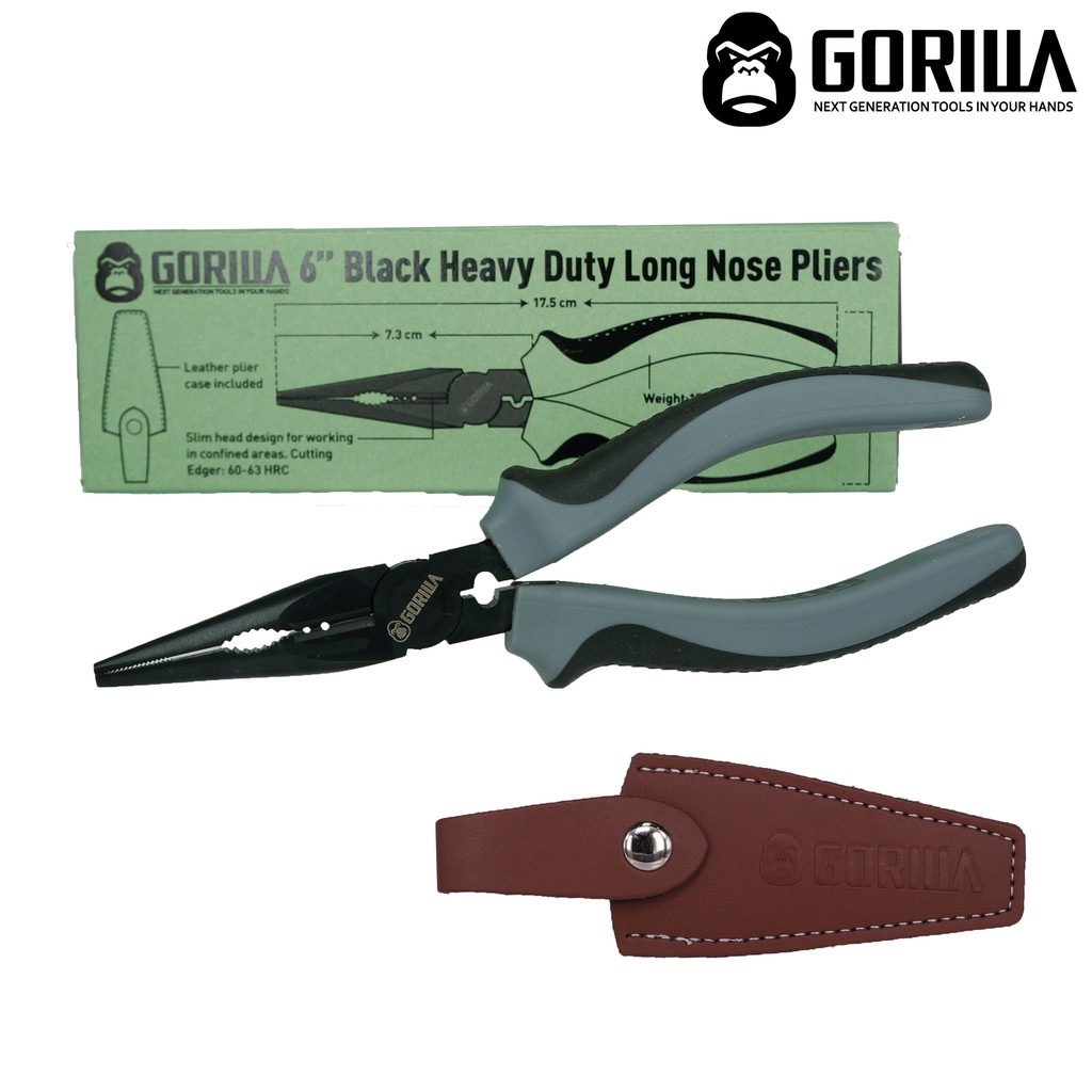 【Gorilla】6吋極黑剝線尖嘴鉗 台灣製造精品