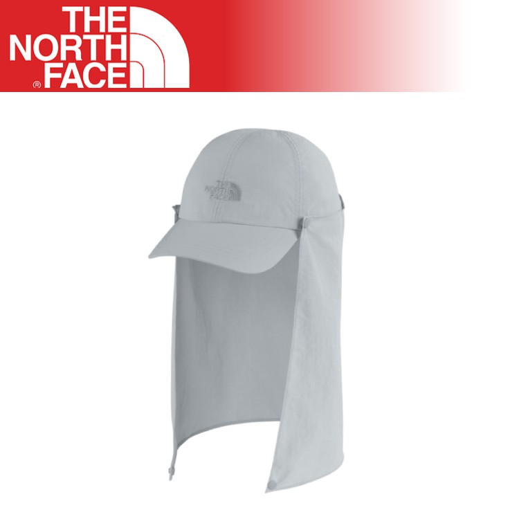 【The North Face 抗UV護頸遮陽帽《灰白》】CWW0/防曬/透氣/休閒帽/兩用帽/悠遊山水