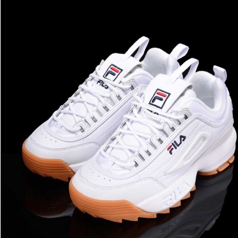 FILA DISRUPTOR2 鋸齒鞋 厚底鞋 白鞋 焦糖底 23