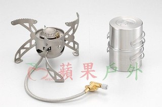 【文樑】[贈轉接頭] 9712 高鋼性旋風爐 附鋼碗鋼杯 臺製 蜘蛛爐飛碟爐