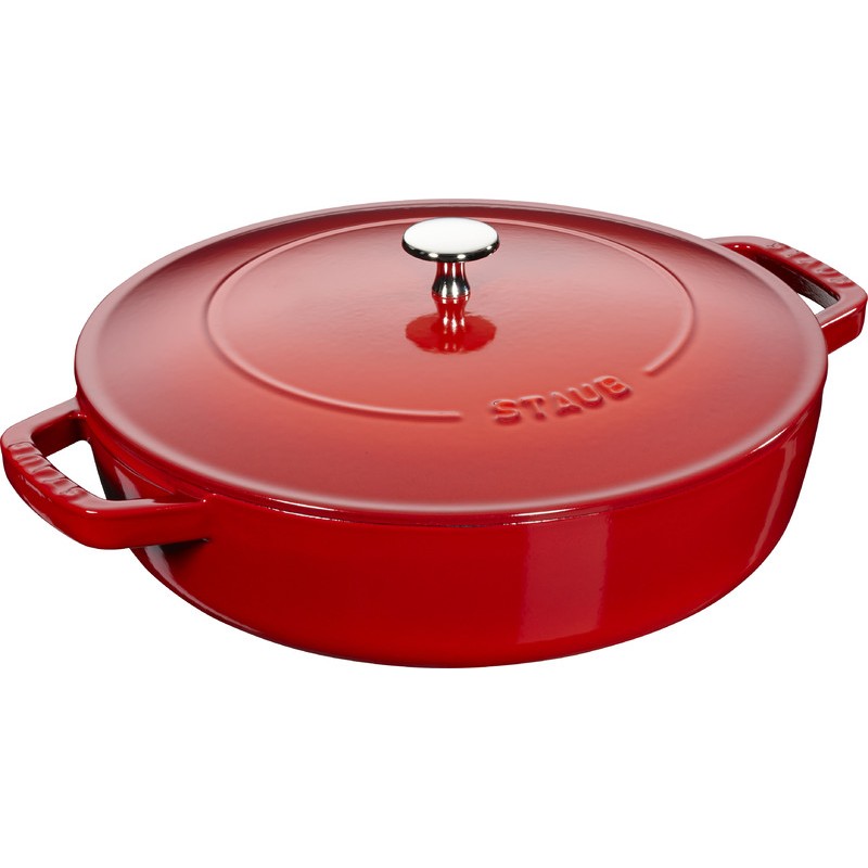 【Staub 團購】Staub   24 櫻桃紅 勾紋鍋 淺鍋