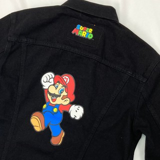 剩L 瑪莉歐X Levis super mario 手臂logo 黑色 牛仔外套 levis 男女外套 現貨 #8240