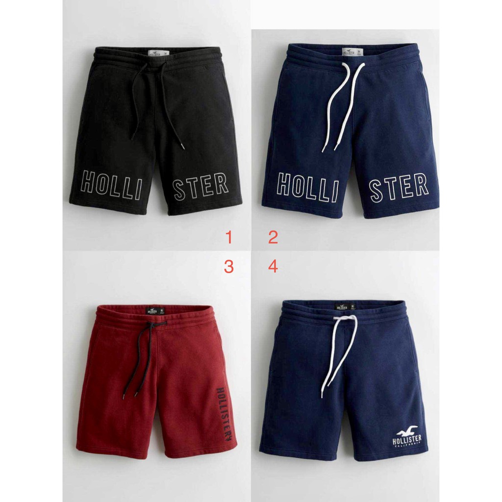 【Hollister co.】 海鷗 HCO 多款 純棉 短褲 休閒 電繡 質感 酒紅色 男短褲 穿搭日常 質感短褲 舒