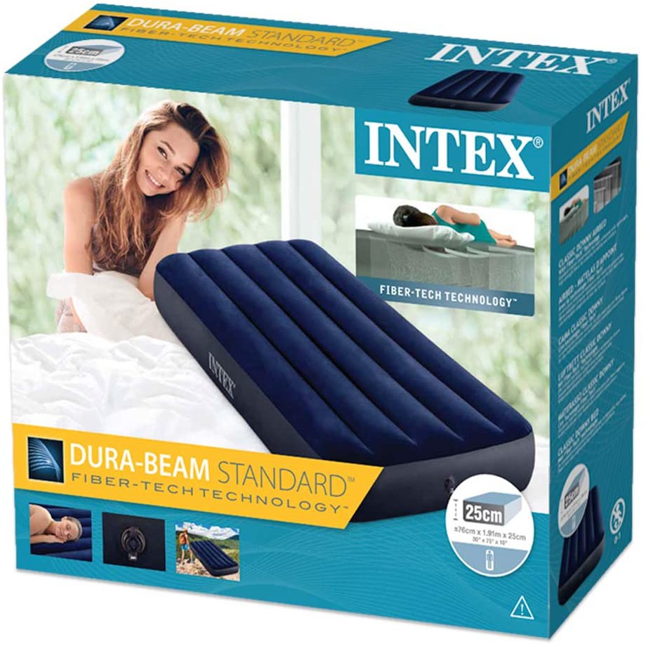 ㊣超值搶購【INTEX】經典單人(新款FIBER TECH)充氣床墊-寬76cm(64756)