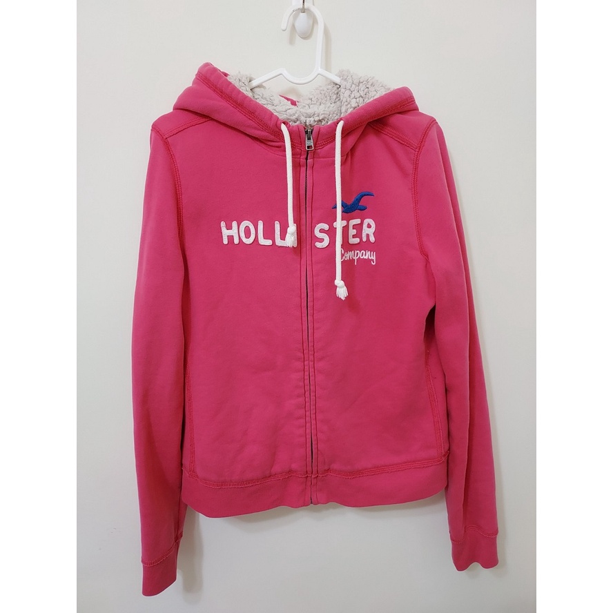 歲末 二手 Hollister 海鷗刷毛外套女款 桃紅色 美國購入 真品