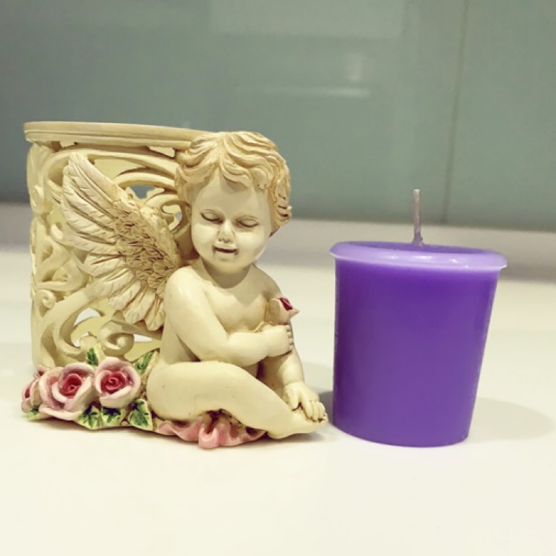 小天使鏤空許願燭台樹脂材質