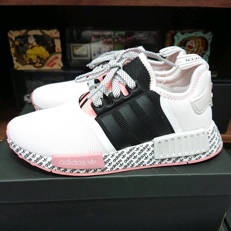 Adidas nmd r1 core black clear pink clearance (w)