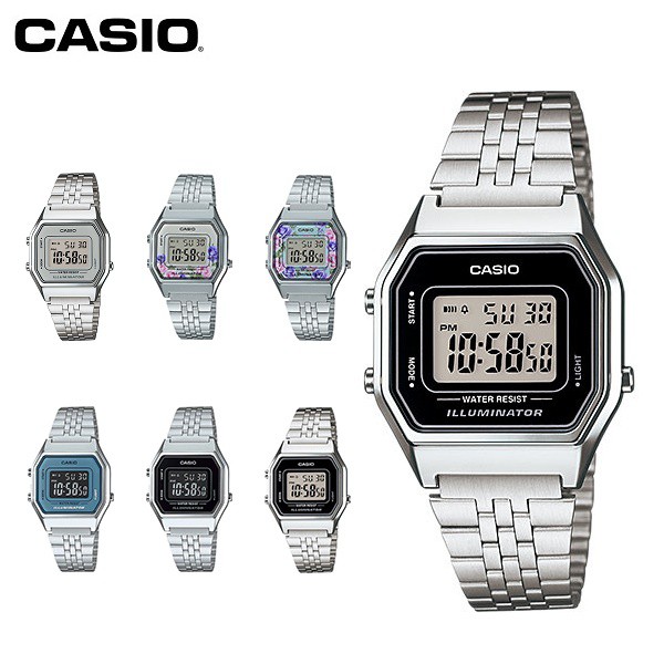 【CASIO】LA680WA 復古造型小電子錶/經典百搭/女用款/28mm/金屬錶帶/6款可選/公司貨【第一鐘錶】