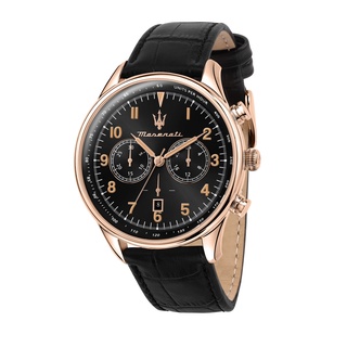 MASERATI 瑪莎拉蒂 黑面玫瑰金計時腕錶45mm(R8871646001)