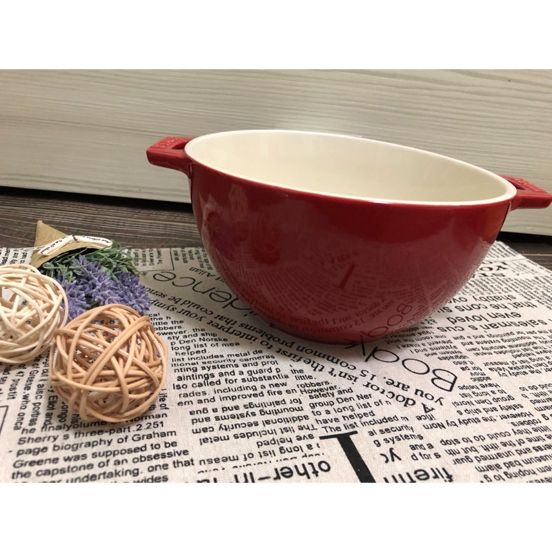 #全新#【法國🇫🇷Staub】陶瓷沙拉碗18cm-櫻桃紅(1.4L) 萬用碗 泡麵碗