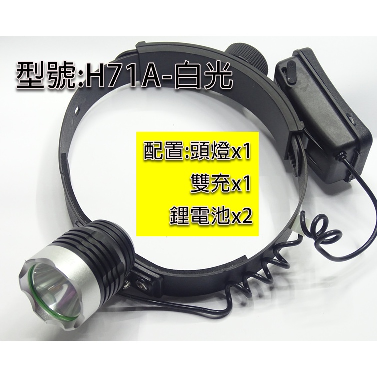玩家級-充電頭燈(硬式頭燈帶)10W(瓦)白光LED-聚光照射型-CREE-T6-LED-H137A