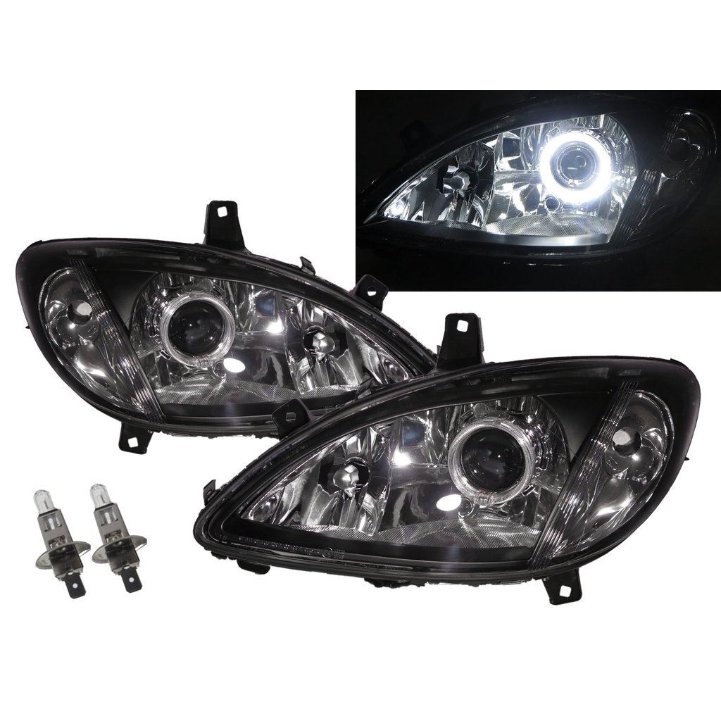 卡嗶車燈 適用 Benz 賓士 V-Class W639 Vito 03-10 光導LED天使眼光圈魚眼 大燈