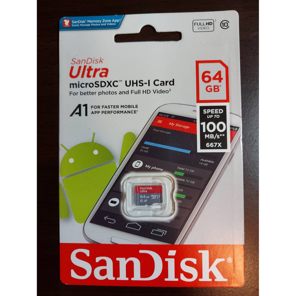 SanDisk SD卡 A1高速記憶卡 64GB  附贈快充線乙條