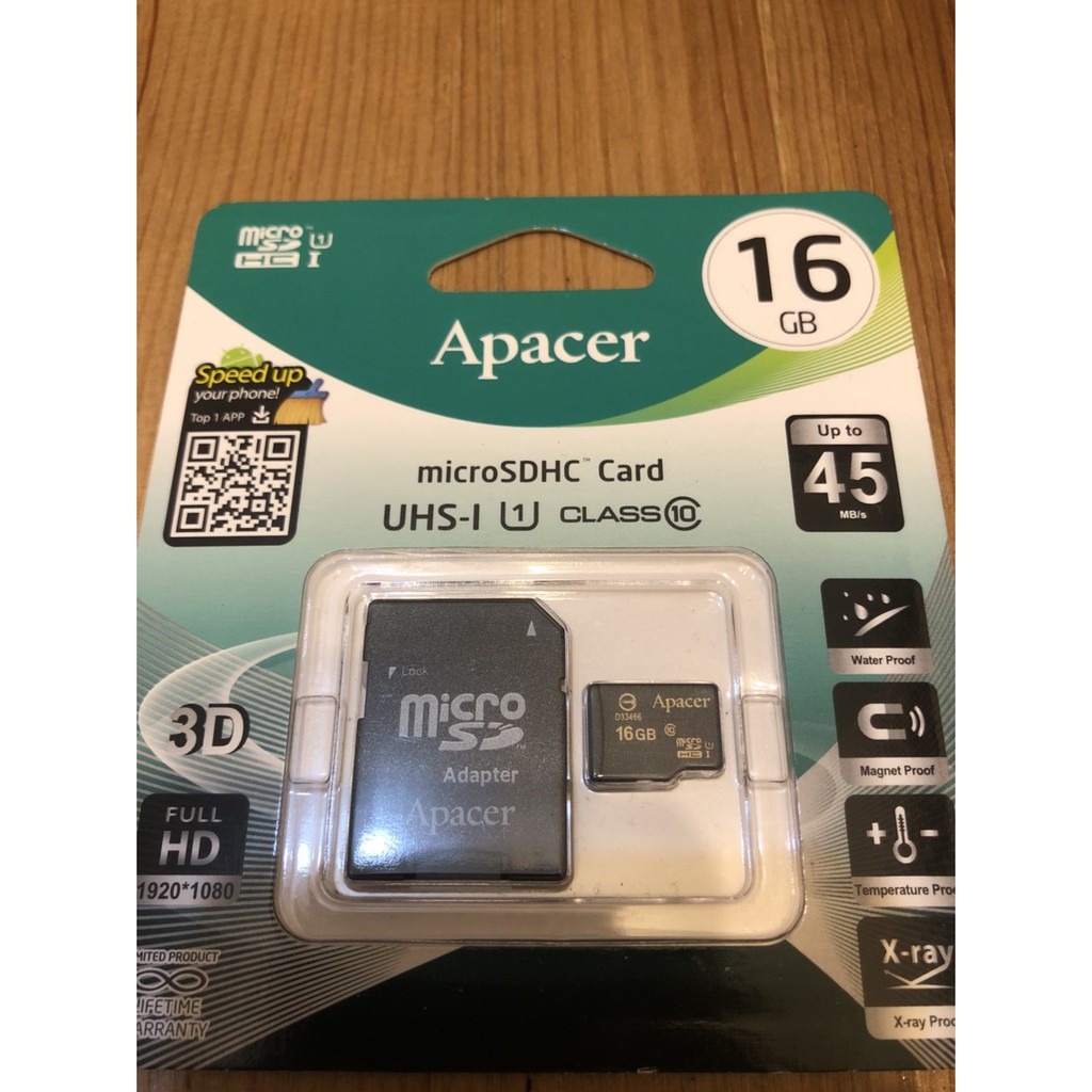 自售 全新含轉接卡 Apacer micro SD C10 高速16G記憶卡 神腦公司貨