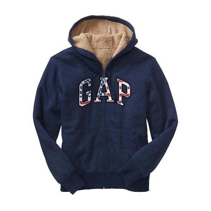 美國 GAP LOGO 男生羔羊毛連帽外套 【 厚毛款 】