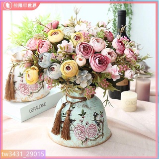 乾燥花 永生花 仿真花 人造花 乾燥花材 花藝 佈置 捧花 裝飾歐式仿真花幹花束客廳家居擺設盆栽擺件室內餐桌茶幾裝飾塑膠