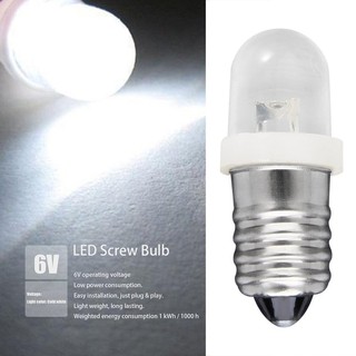 LED螺釘底座指示燈 燈泡冷白色6V DC高亮度照明燈 指示燈泡