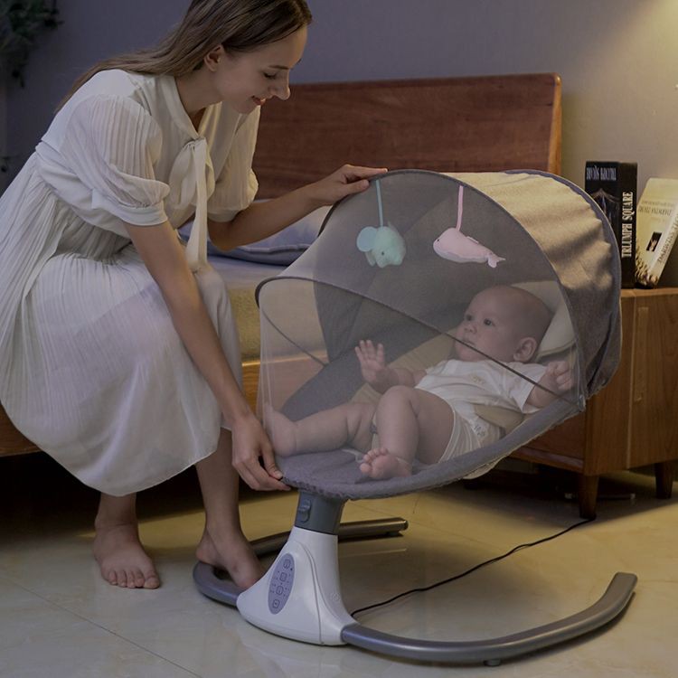 哄娃神器嬰兒搖椅搖籃搖床新生兒廠家直銷智能藍牙電動安撫嬰兒床