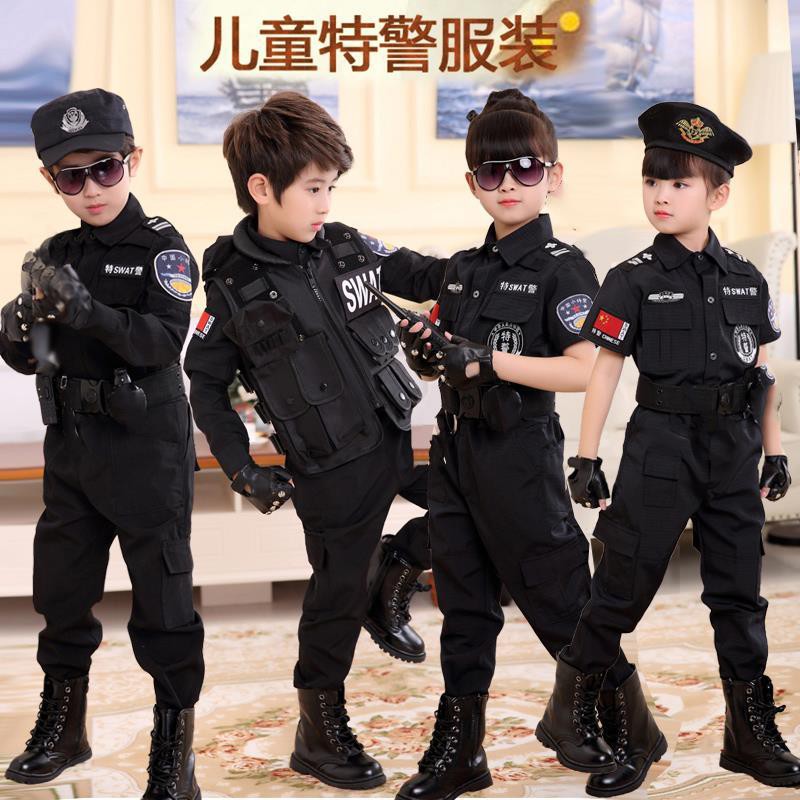 新款警察制服兒童演出特警特種兵衣服服套裝黑貓警長服裝幼兒園童裝 蝦皮購物