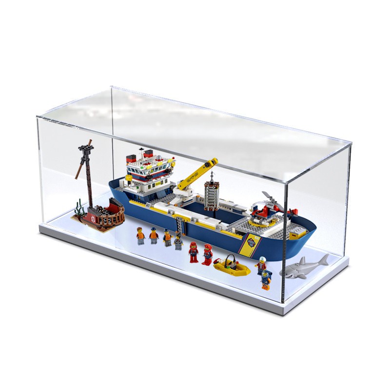 積木防塵盒適用樂高城市系列 60266 海洋探險巨輪收納 模型展示盒【致信誠店】