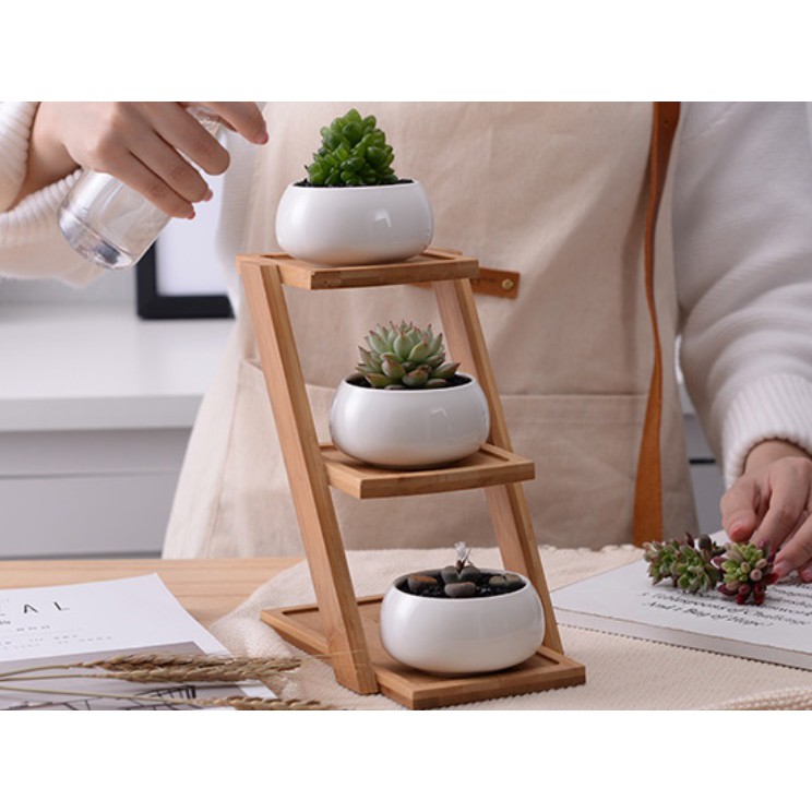 現貨 拾 沐 整套北歐風盆栽木架多肉植物陶瓷盆器花架花盆花瓶無印風zakka Ins風 蝦皮購物